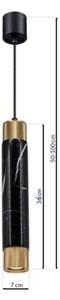 Lustră pe cablu MARBLE 1xGU10/8W/230V negru/auriu