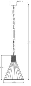 Lustră pe lanț Globo 15676H1 HALIA 1xE27/60W/230V
