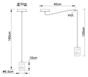 Lustră pe cablu Globo 54032-1H JOSEBA 1xE27/60W/230V