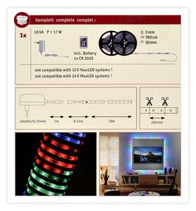 Bandă dimabilă LED RGB/15W Paulmann 70514 SIMPLED 7,5m 230V + telecomandă