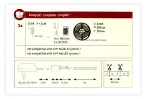 Bandă dimabilă LED RGB/20W Paulmann 78978 SIMPLED 5m 230V + telecomandă