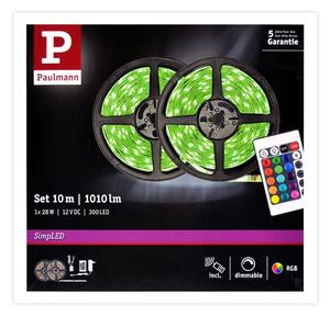 Bandă dimabilă LED RGB/28W Paulmann 78980 SIMPLED 10m 230V + telecomandă