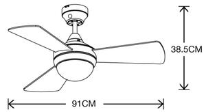 Ventilator de tavan Lucci Air 512311 AIRLIE HUGGER 2xE27/15W/230V lemn/maro + telecomandă