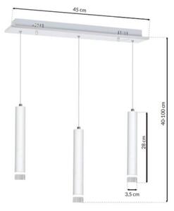 Lustră LED pe cablu ALBA 3xLED/15W/230V albă
