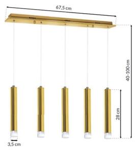 Lustră LED pe cablu GOLDIE 5xLED/25W/230V aurie