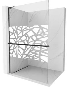 Mexen Kioto+ L, cabină de duș cu poliță și cuier 100 x 200 cm, sticlă transparentă 8 mm model alb, profil negru, 800-100-123-70-85