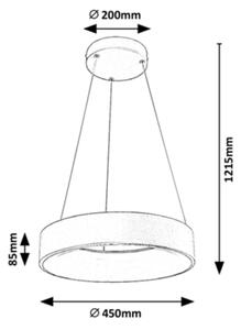 Rabalux - Candelabru LED reglabil pe cablu LED/24W/230V rotund 3000-6000K + DO