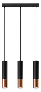 Lustră pe cablu LOOPEZ 3xGU10/40W/230V neagră/cupru Sollux SL.0948