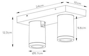 Spot LED dimabil TAYLOR 2xGU10/5W/230V IP44 Lucide 09930/10/30