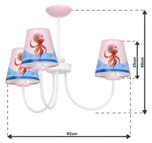 Lustră pe tijă pentru copii OCTOPUS 3xE14/40W/230V