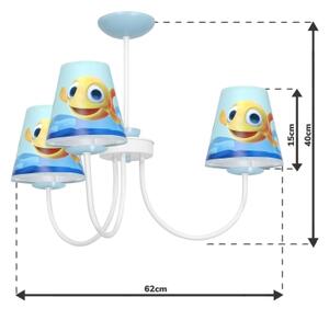 Lustră pe tijă pentru copii FISH 3xE14/40W/230V