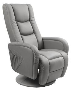 Fotoliu recliner Houston 493, Gri, Piele ecologică, 85x68x85cm, 28.6 kg