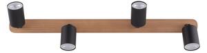 Spot TOP WOOD 4xGU10/10W/230V negru/lemn