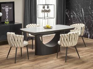 Masă de sufragerie extensibilă 160-220 cm Onia (marmură alb + negru) (pentru 6 8 persoane). 1049565