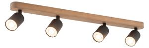 Spot TOP WOOD 4xGU10/10W/230V negru/lemn
