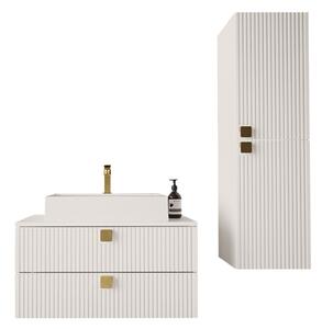 Set baie Panium, Alb, MDF, PAL laminat