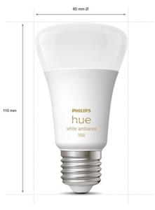 SET 2x bec LED dimabil Philips Hue WHITE AMBIANCE E27/8W/230V 2200-6500K