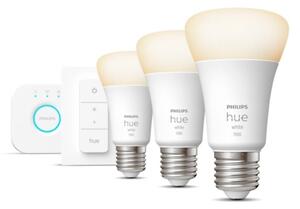 Set de bază Philips Hue WHITE 3xE27/9,5W 2700K + Hue Bridge și Dimmer Switch