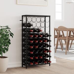 Suport sticle vin, 45 de sticle negru 54x18x100 cm fier forjat