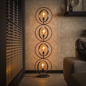 Zijlstra Ringelbach lampadar, 4 becuri, antracit, metal, E27, Negru, Camera de zi / sufragerie, Metal, Modern