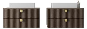 Set baie Gratal II, Nuc închis, PAL laminat, MDF, 76 kg