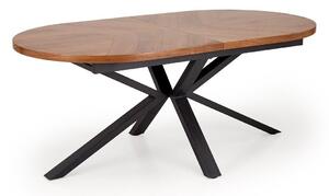 Masă Houston 2223, Nuc închis, Negru, 74x100x180cm, 85 kg