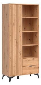 Raft Ludale 116, Negru, Stejar artizan, PAL laminat, 132x90x41cm, 68 kg