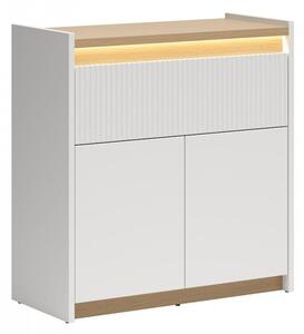 Comodă Etrsalo 105, Stejar, Gri deschis, PAL laminat, 95x90x40cm, 43 kg
