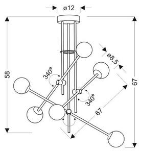 Lustră pe tijă PAKSOS 6xG9/5W/230V neagră