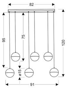 Lustră LED pe cablu FURNI 6xLED/5W/230V