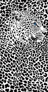 Prosop de plajă trendy - alb cu motiv leopard 100x180 cm