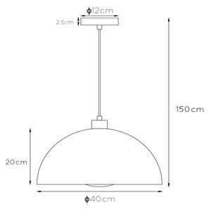 Lustră pe cablu SIEMON 1xE27/40W/230V albastră Lucide 45496/01/35