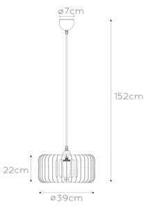 Lustră pe cablu ETTA 1xE27/40W/230V d. 39 cm lemn Lucide 46406/39/76