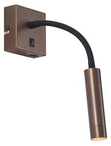 Lampă de perete modernă bronz cu USB-C - Gosna