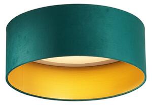 Plafonieră modernă verde catifea 40cm incl. LED cu 3 trepte de intensitate luminoasă - Sue