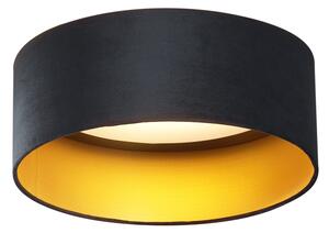 Plafonieră modernă neagră din catifea 40cm incl. LED cu 3 trepte de intensitate luminoasă - Sue