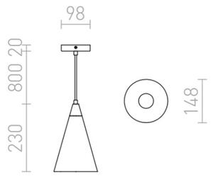 Lustră pe cablu HEIDI 1xE27/28W/230V beton/lemn RED-Design Rendl-R12380