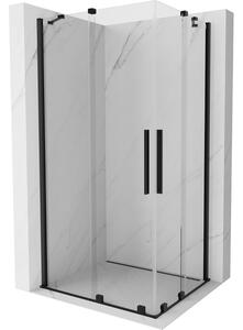 Mexen Velar Cabină de duș cu uși glisante Duo 90 x 80 cm, transparentă, neagră - 871-090-080-02-70