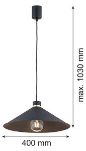Lustră pe cablu NASHVILLE 1xE27/15W/230V neagră Argon 4695