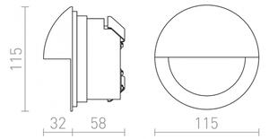 Corp de iluminat LED încastrat de exterior ASTERIA LED/3W/230V IP54 RED-Design Rendl-R10558