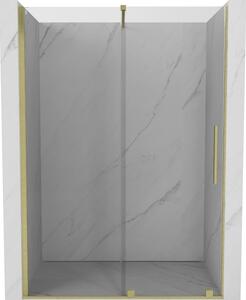 Mexen Velar uși de duș glisante 140 cm, transparente, aurii periate - 871-140-000-01-55