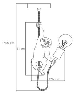 Lustră pe cablu EXTRAVAGANZA CHIMP 1xE27/60W/230V Lucide 10402/01/30