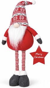 Figurina decorativa de Crăciun cu picioare extensibile, 55-70 cm, rosu