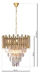 Lustră de cristal pe lanț MADISON 9xE14/40W/230V aurie