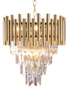 Lustră de cristal pe lanț MADISON 9xE14/40W/230V aurie