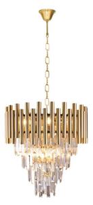 Lustră de cristal pe lanț MADISON 9xE14/40W/230V aurie