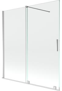 Mexen Velar perete despărțitor pentru cadă, cu 2 canaturi, glisant, 150 x 150 cm, transparent, crom - 896-150-000-01-01
