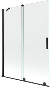 Mexen Velar paravan de baie cu 2 aripi culisante 130 x 150 cm, transparent, negru - 896-130-000-01-70