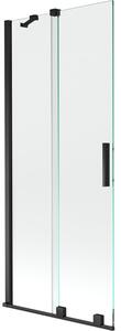 Mexen Velar paravan de cadă cu 2 aripi culisant 80 x 150 cm, transparent, negru - 896-080-000-01-70