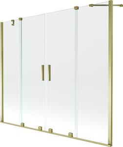 Mexen Velar Duo paravan de cadă cu 2 panouri glisante 180 x 150 cm, transparent, auriu - 896-180-000-02-50